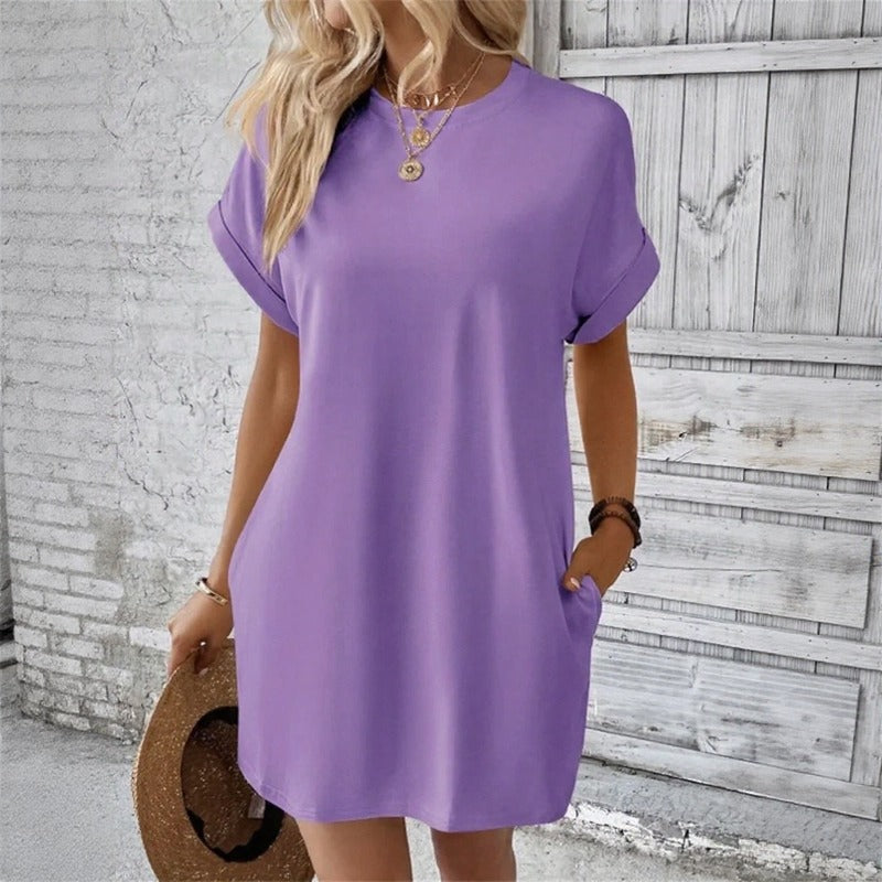 Vestido Valentine™ com Caimento Fluido e Mangas Dobradas