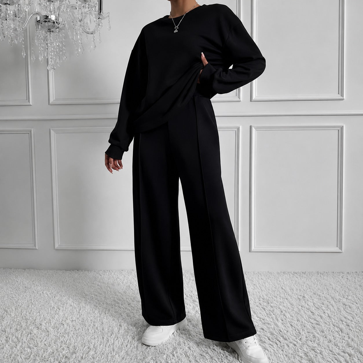 Conjunto Estelle™ em Moletom Premium com Calça Pantalona