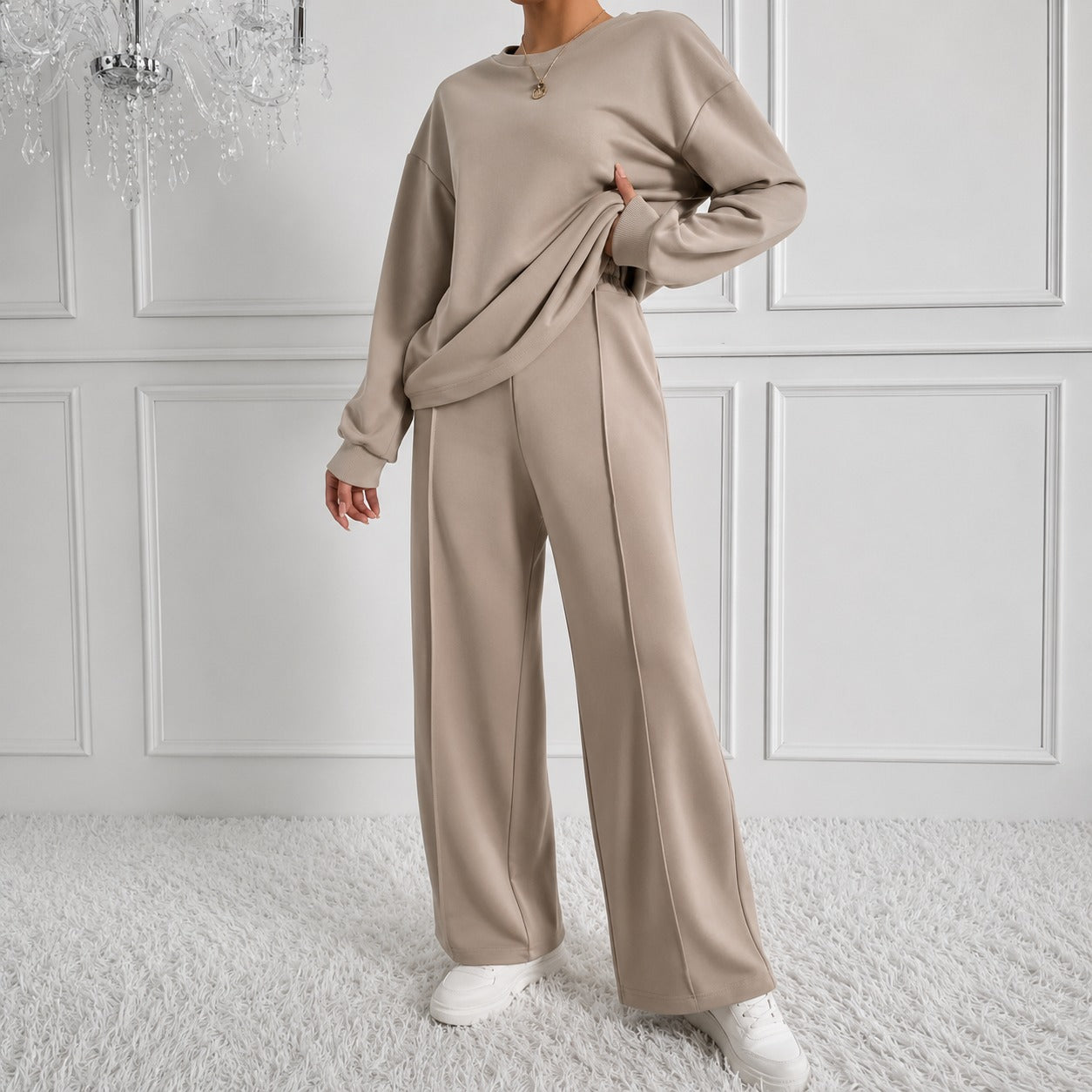 Conjunto Estelle™ em Moletom Premium com Calça Pantalona