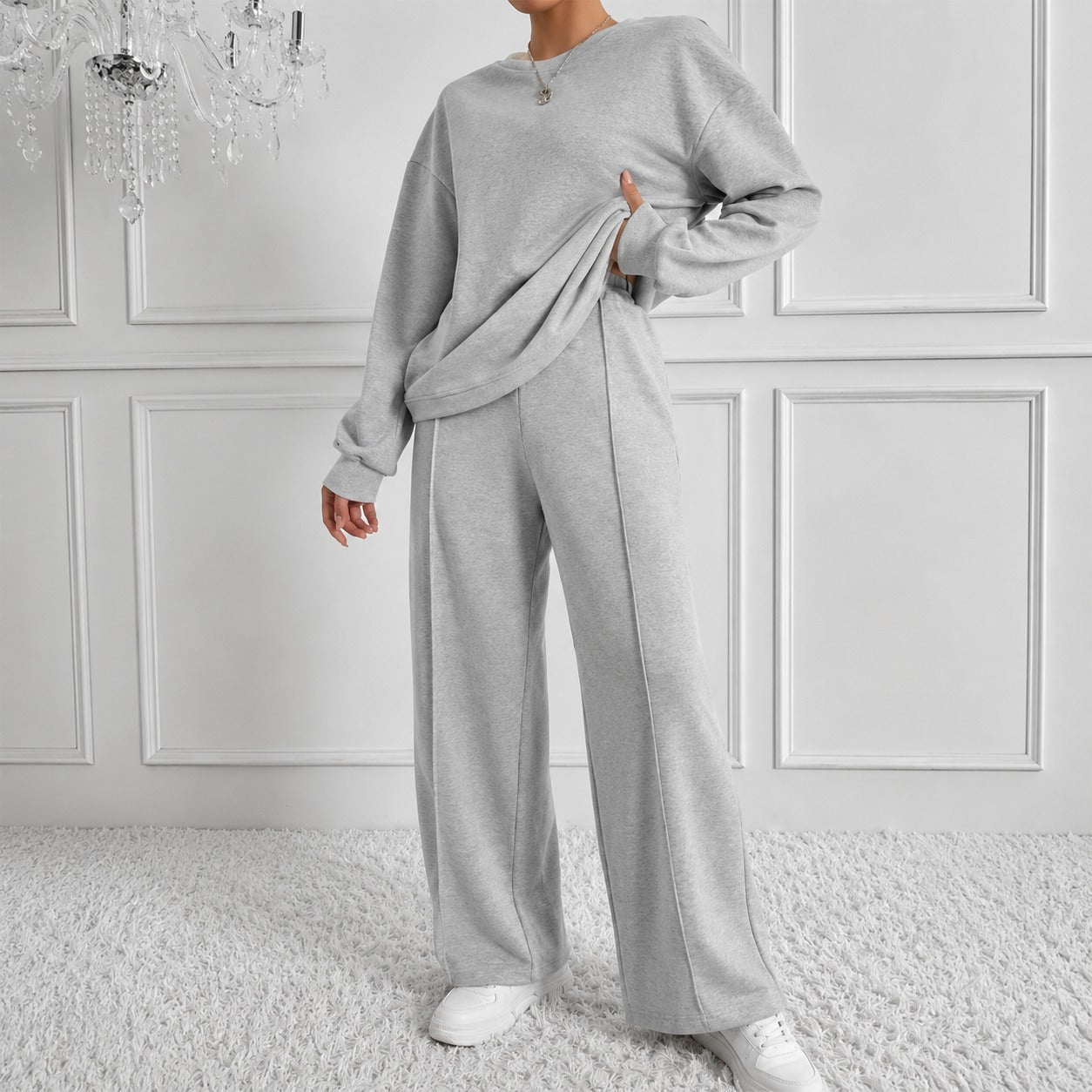 Conjunto Estelle™ em Moletom Premium com Calça Pantalona