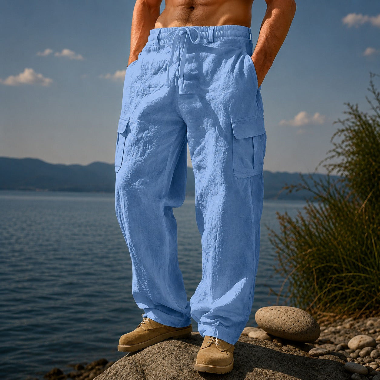 Calça Nomad™ Cargo em Linho de Algodão