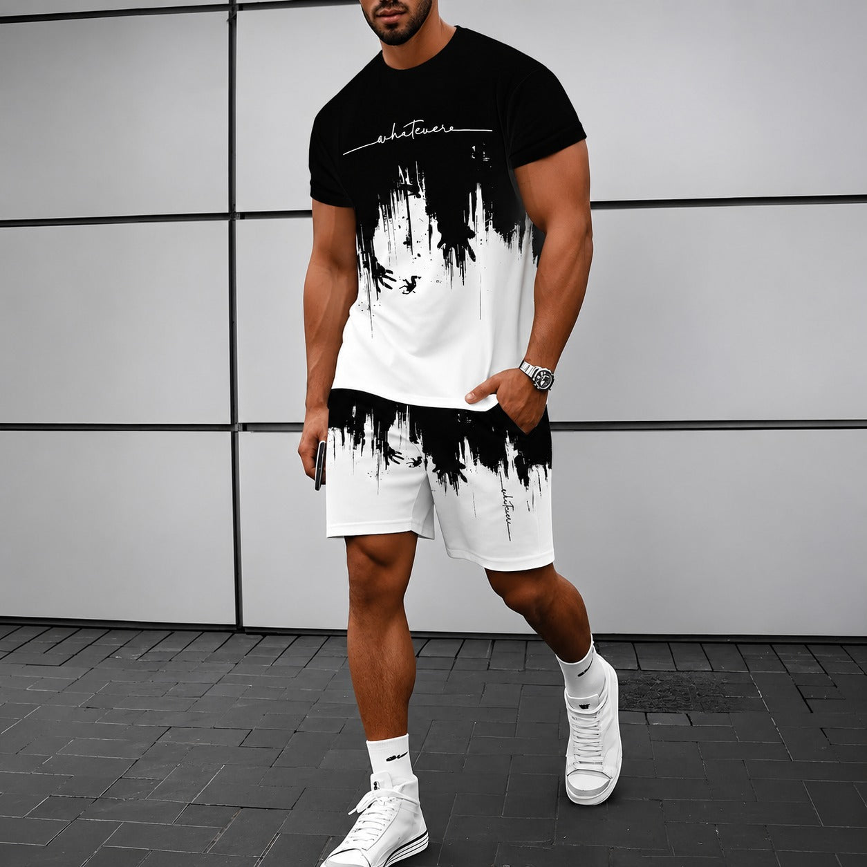 Conjunto Kingston™ em Malha Premium com Estampa Artística