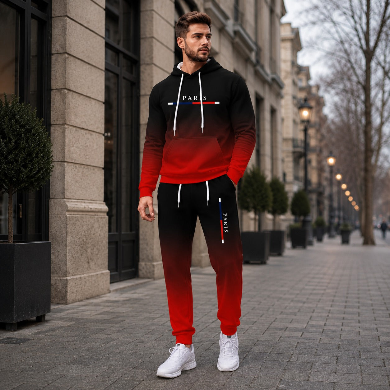 Conjunto Boulevard Paris™ em Moletom Premium com Capuz e Bolso Canguru