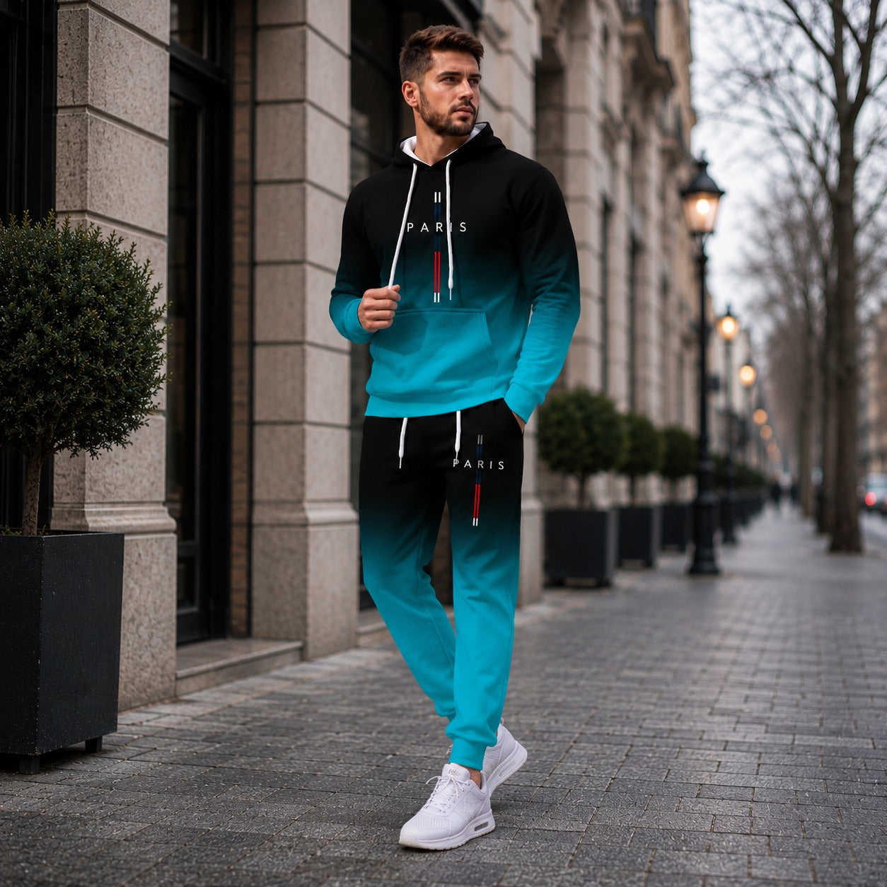 Conjunto Boulevard Paris™ em Moletom Premium com Capuz e Bolso Canguru