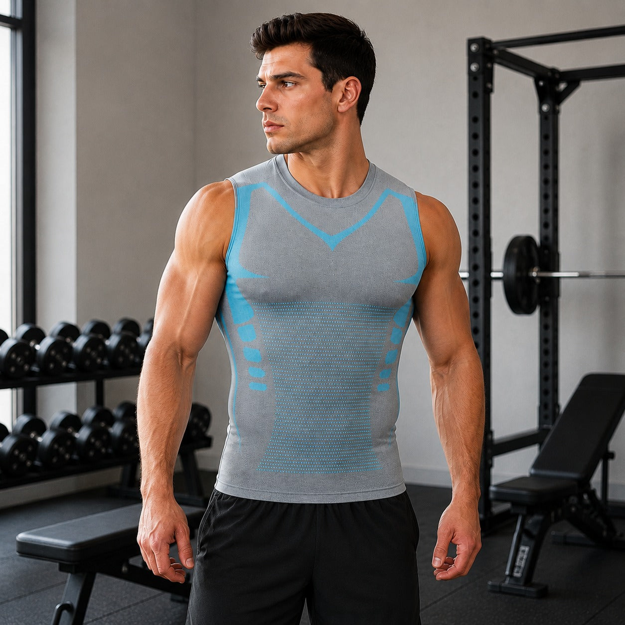 [COMPRE 1 E LEVE 3] Regata Modeladora Spartan™ com Compressão Anatômica, Caimento Ajustado e Malha Respirável / Desenvolvida Para Acompanhar Cada Movimento.