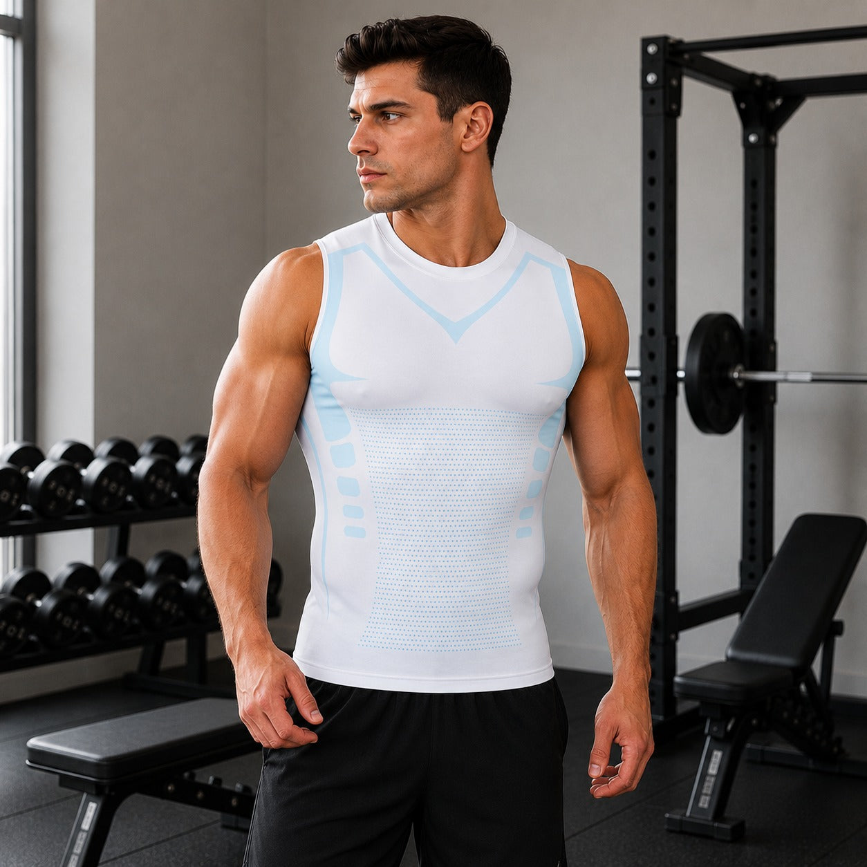 [COMPRE 1 E LEVE 3] Regata Modeladora Spartan™ com Compressão Anatômica, Caimento Ajustado e Malha Respirável / Desenvolvida Para Acompanhar Cada Movimento.