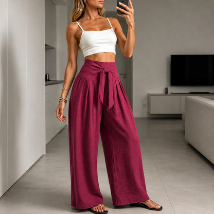 Calça Arielle™ com Faixa Ajustável Elegante e Cós Estruturado