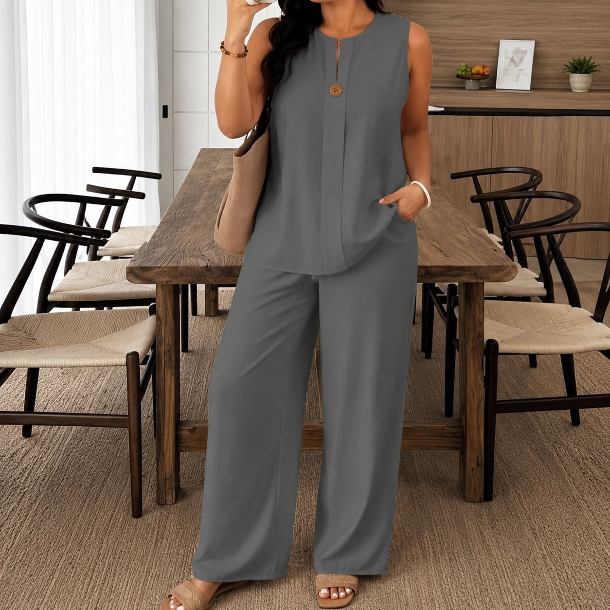 Conjunto Violet™ em Linho de Algodão com Design Minimalista