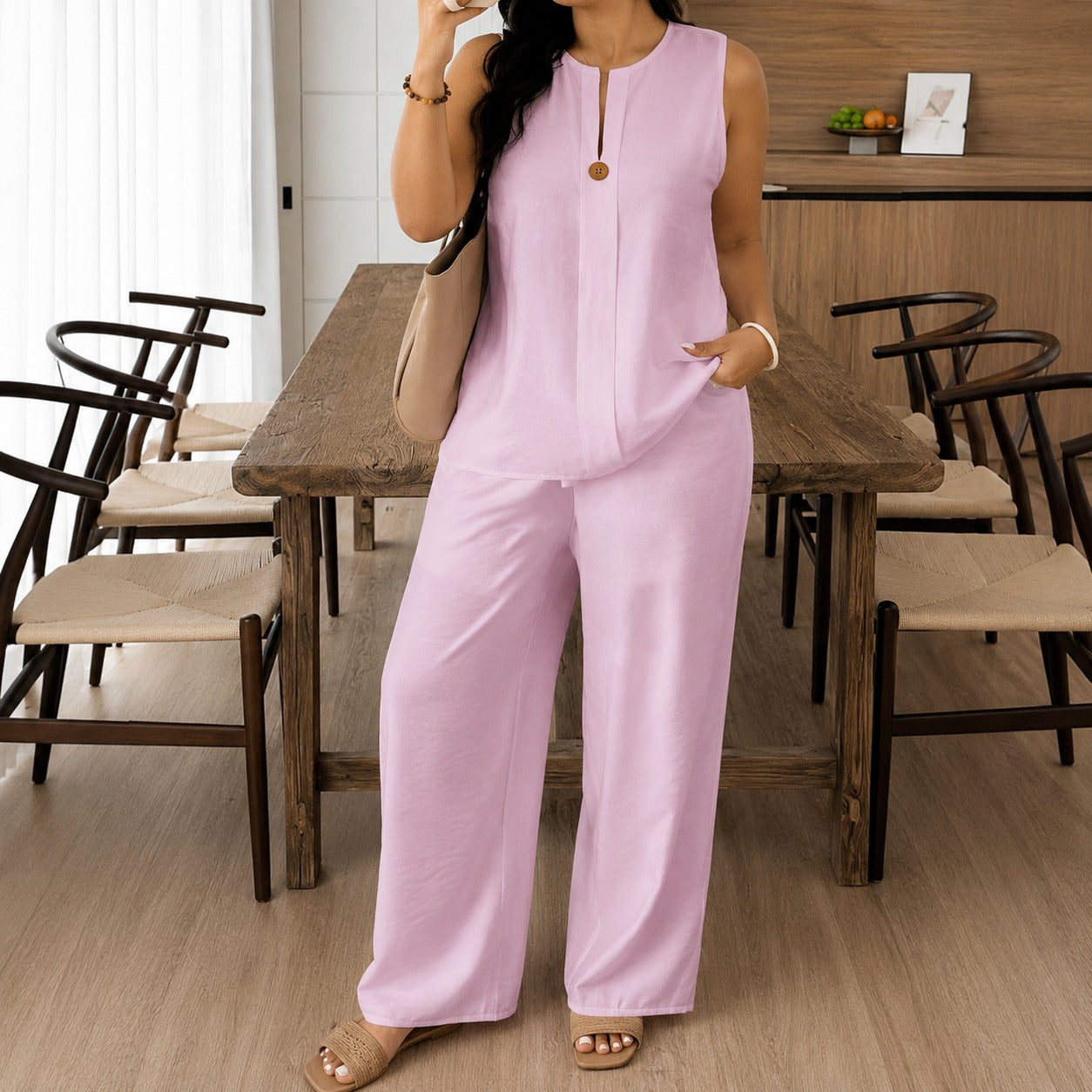 Conjunto Violet™ em Linho de Algodão com Design Minimalista