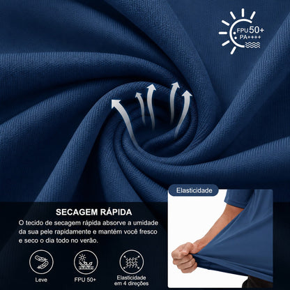[COMPRE 3 E LEVE 5] Camiseta Atlas™ com Proteção Solar UPF 50+ e Tecnologia DryFit / Frescor e Proteção em Qualquer Movimento