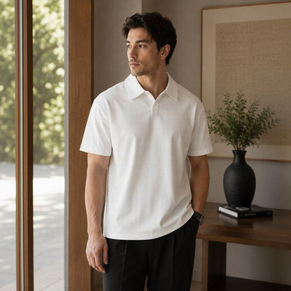 Camisa Polo Alden™ Com Manga Curta e Tecido Ultra Leve / Casual Sem Parecer Básico Demais