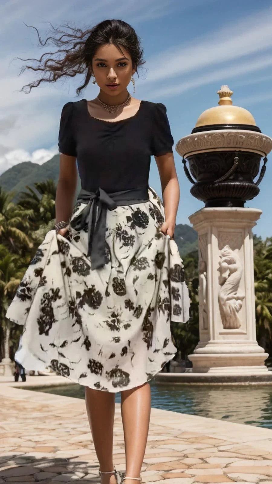 Vestido Dupla Camada Belleza™ com Detalhes de Borboleta / Elegância e Sofisticação em Cada Camada!