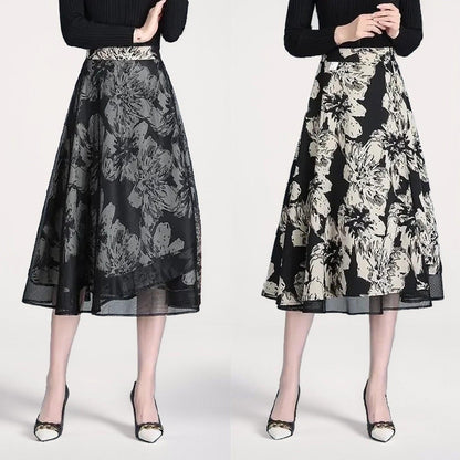 Saia Helena™ Dupla Elegância / Modelagem Elegante com Estampas Florais!