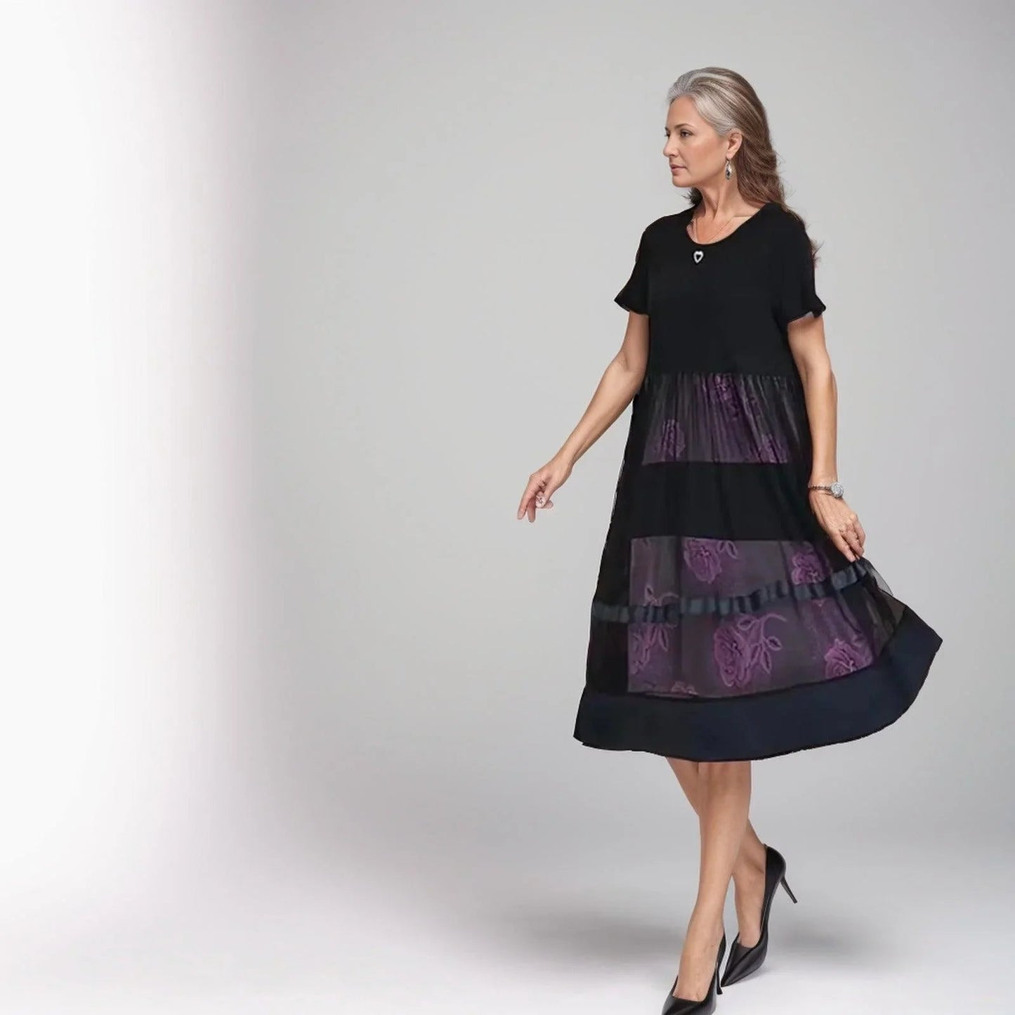 Vestido Flor d'Amore™ Dupla Camada / Estampa Floral com Renda Delicada: Elegância e Conforto Atemporal!