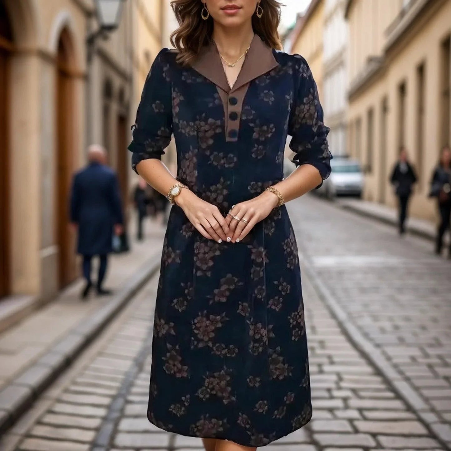 Vestido Elara Flores da Babilônia™ / A Elegância Atemporal do Chiffon com Toques Florais