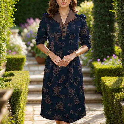 Vestido Elara Flores da Babilônia™ / A Elegância Atemporal do Chiffon com Toques Florais
