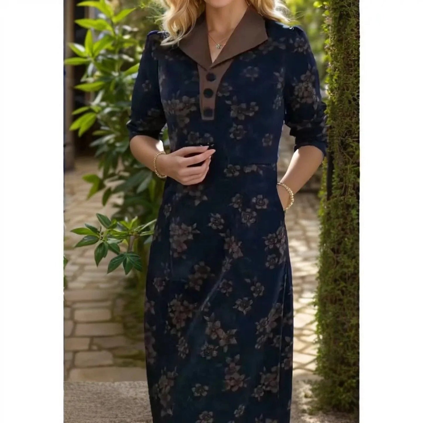 Vestido Elara Flores da Babilônia™ / A Elegância Atemporal do Chiffon com Toques Florais
