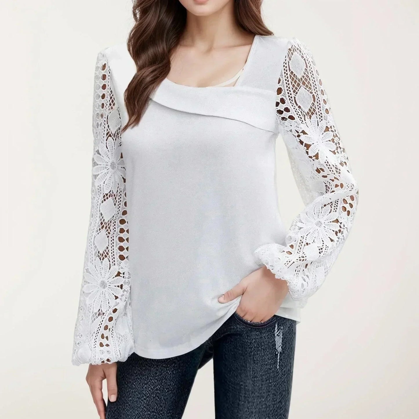 [COMPRE 1 E LEVE 2] Blusinha Princesa™ com Mangas em Renda Floral / Sinta-se Confiante e Feminina com a Sofisticação e Conforto que Você Merece!