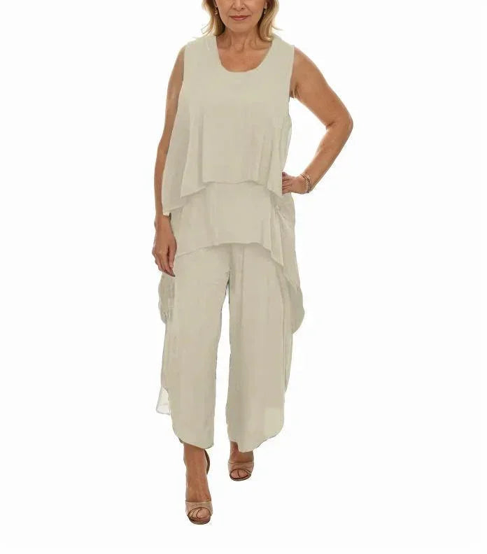 Conjunto Josephine™ em Viscose Leve com Design em Camadas / Frescor e Elegância para um Look Moderno e Descontraído!