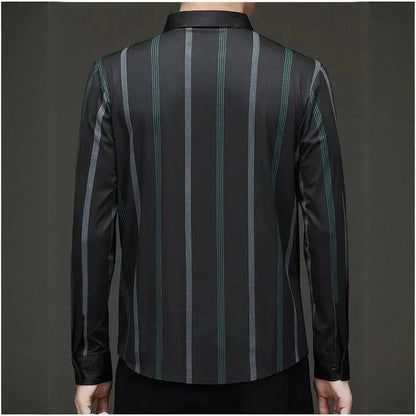 Camisa Social Velluto™ com Listras Italianas e Caimento Premium / Elegância Refinada Para o Homem Moderno!