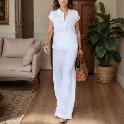 Conjunto Isadora™ em Linho de Algodão com Corte Reto e Sofisticado / Um Clássico Reinventado para o Seu Dia!