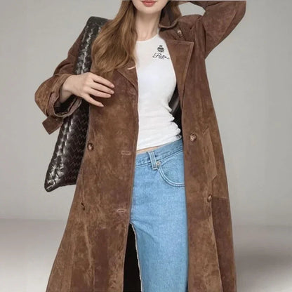 Casaco Giulia™ com Tecido Suede e Design Europeu / Envolva-se em Estilo, Conforto e Poder Feminino!