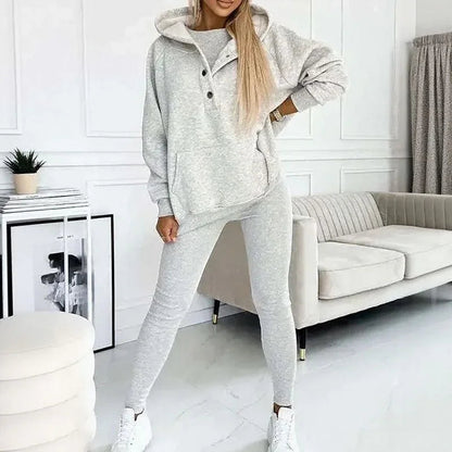 Conjunto Moletom Solenne™ com Design Casual-Chique em Três Camadas / Minimalismo Refinado que se Destaca com Discrição.