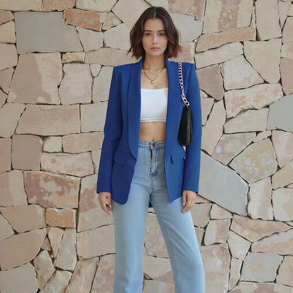 Blazer Amanda™ de Alfaiataria com Lapela Clássica / Do Casual ao Poder: A Peça que Eleva Qualquer Produção!
