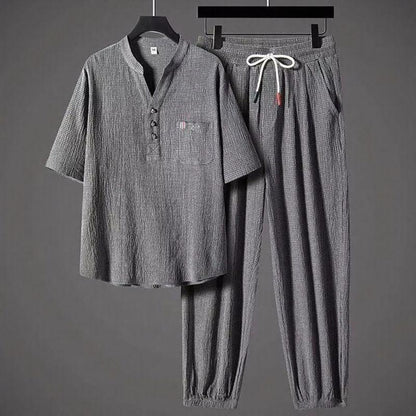 Conjunto Sartori™ em Viscose Premium com Gola Minimalista / O Ponto de Encontro Entre Conforto e Classe!