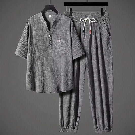 Conjunto Sartori™ em Viscose Premium com Gola Minimalista / O Ponto de Encontro Entre Conforto e Classe!
