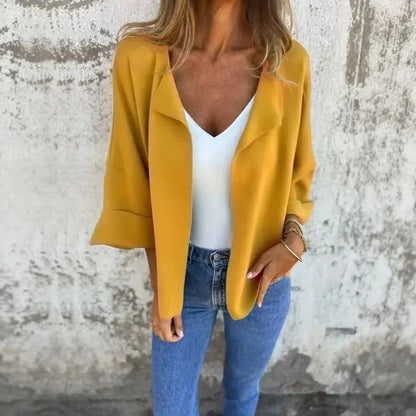 Cardigan Belluno™ Estilo Blazer em Viscose Rústica / Sofisticação Atemporal com Conforto e Charme Artesanal!