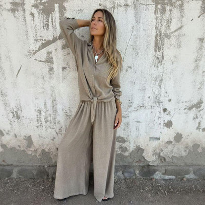 Conjunto Valença™ em Viscose Rústica de Caimento Nobre / Sofisticação Natural para Mulheres de Presença!