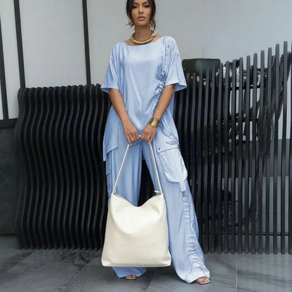 Conjunto Nomad Chic™ 2 Peças com Design Assimétrico e Silhueta Fluida / Elegância Moderna para a Rotina Dinâmica!