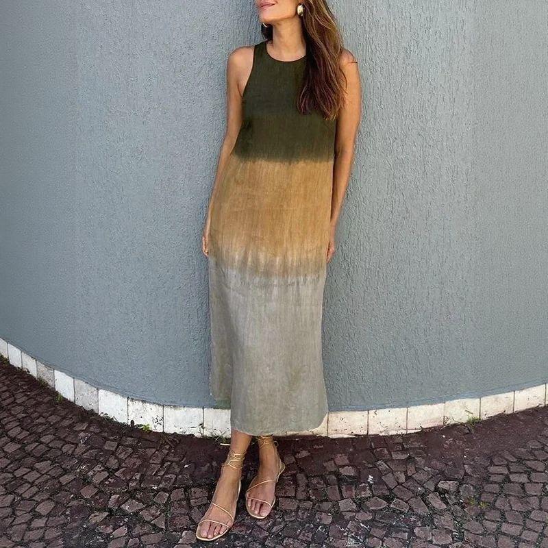 Vestido Siena™ em Linho de Algodão com Efeito Degradê