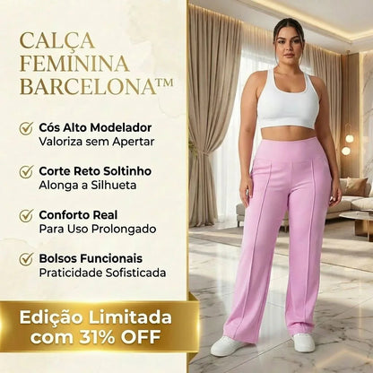 Calça Feminina Barcelona™ com Cós Alto Modelador