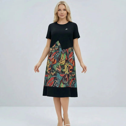 Vestido Soltinho Aquarela™ Frescor Artístico / Estampa Charmosa e Caimento Sútil pra Todas Ocasiões!