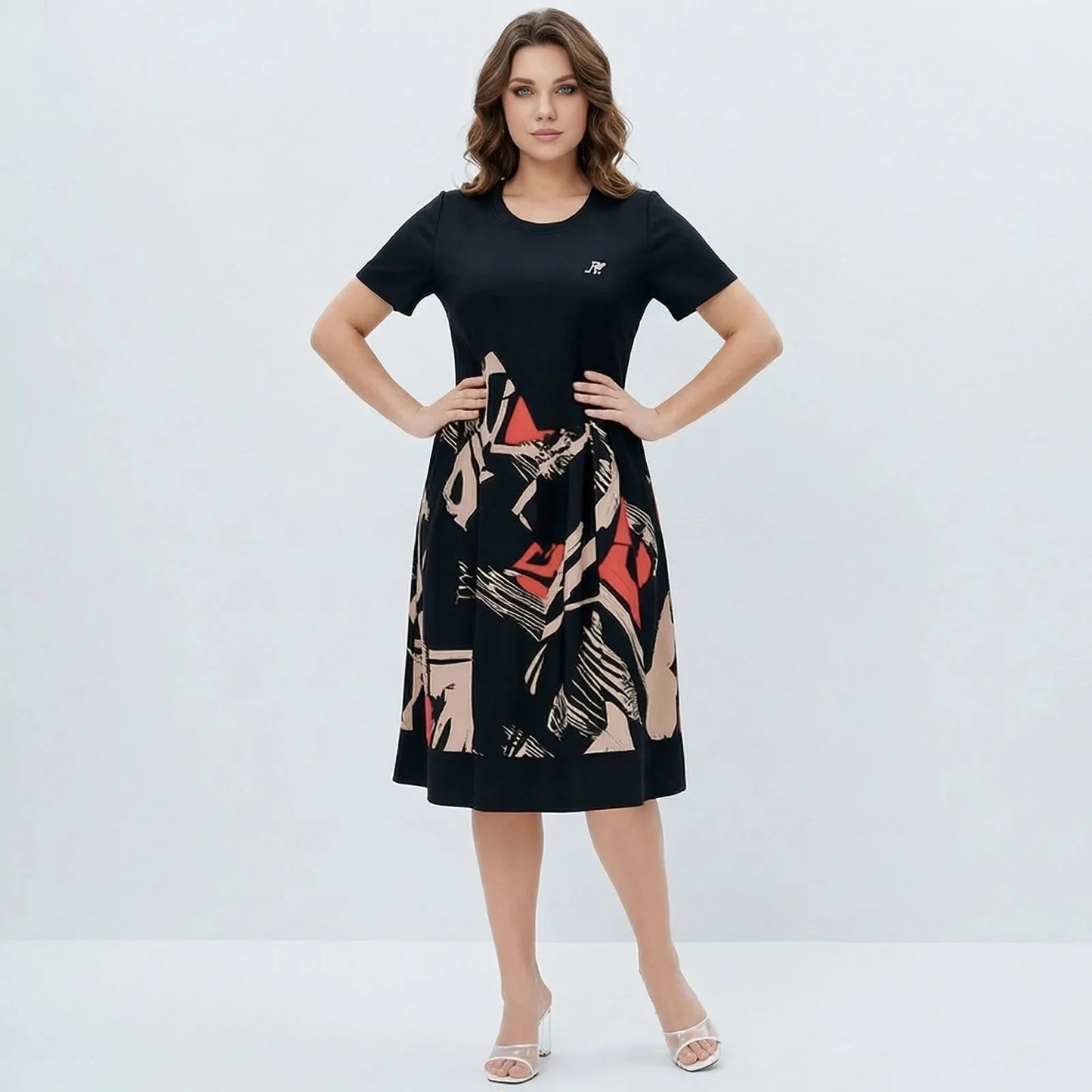 Vestido Soltinho Aquarela™ Frescor Artístico / Estampa Charmosa e Caimento Sútil pra Todas Ocasiões!