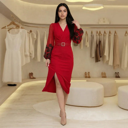 Vestido Scarlet™ com Decote Transpassado e Cinto Exclusivo de Brinde!