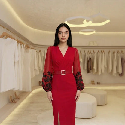 Vestido Scarlet™ com Decote Transpassado e Cinto Exclusivo de Brinde!