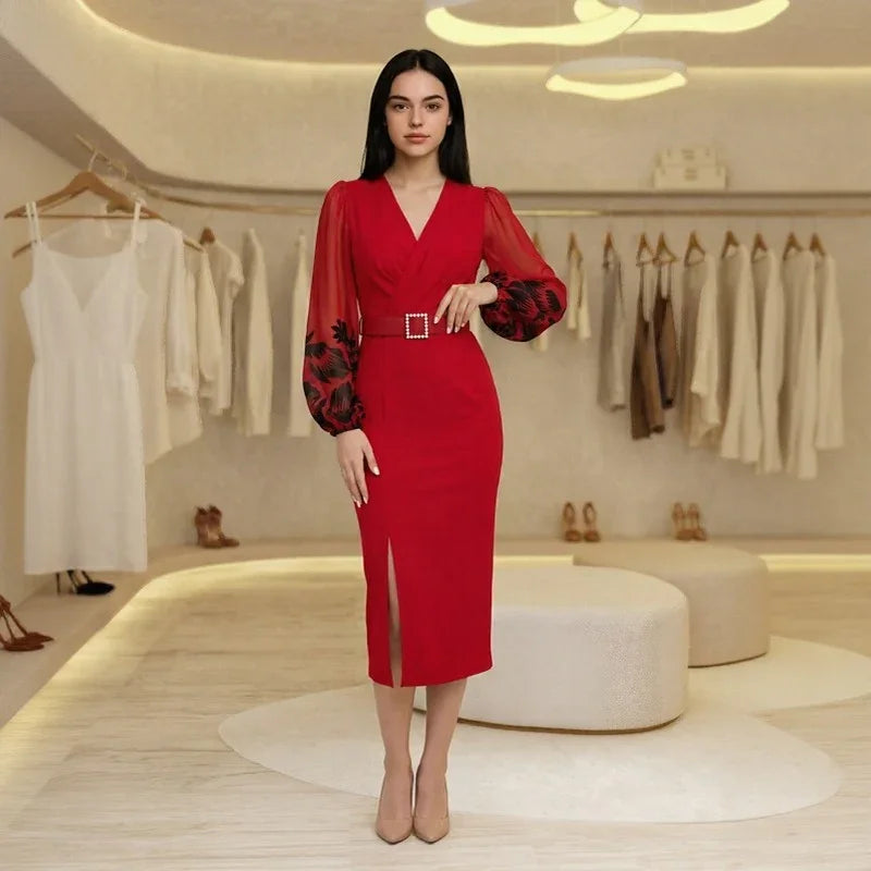 Vestido Scarlet™ com Decote Transpassado e Cinto Exclusivo de Brinde!