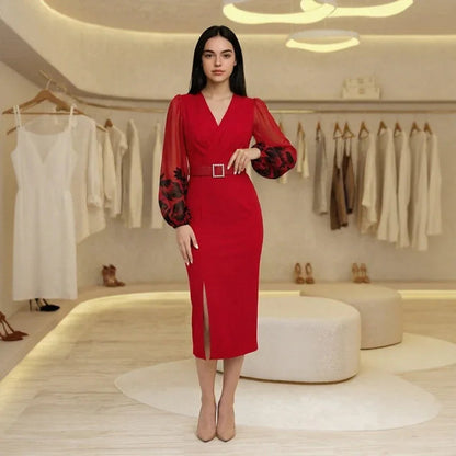 Vestido Scarlet™ com Decote Transpassado e Cinto Exclusivo de Brinde!
