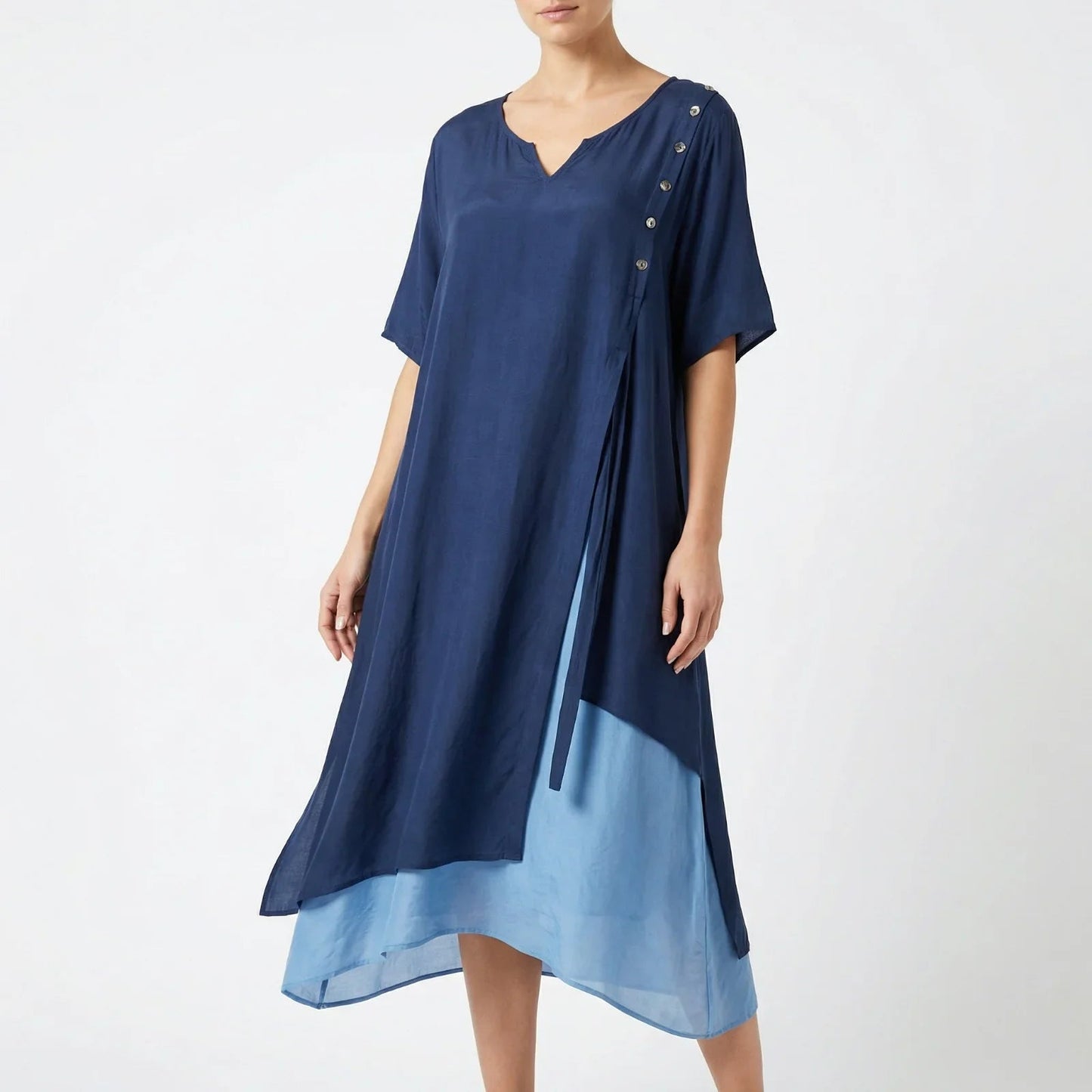 Vestido Miami™ em Viscose Premium com Fenda Lateral Estilizada