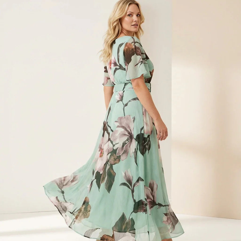 Vestido Longo Classique™ em Viscose Premium com Cinto Embutido
