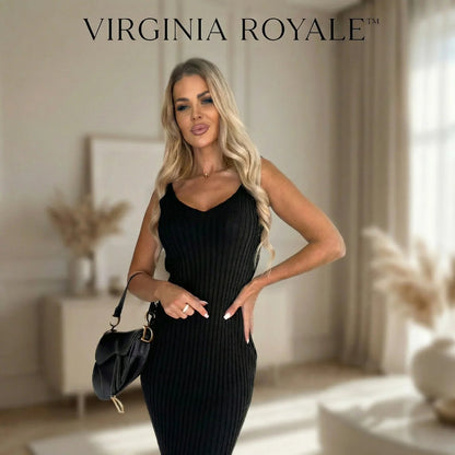 Conjunto Virginia Royale™ com Vestido Minimalista e Top Manga Longa