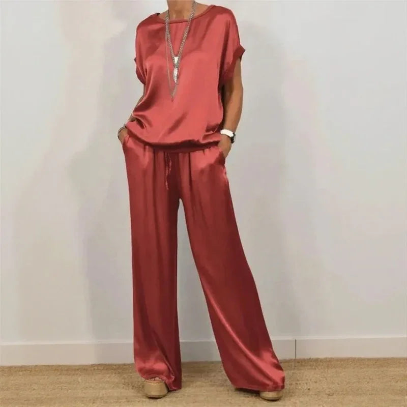Conjunto Aurelle™ em Seda Cetim Fluida com Toque Super Macio