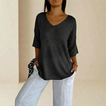 Blusa Carmim™ em Malha de Tricô Texturizada
