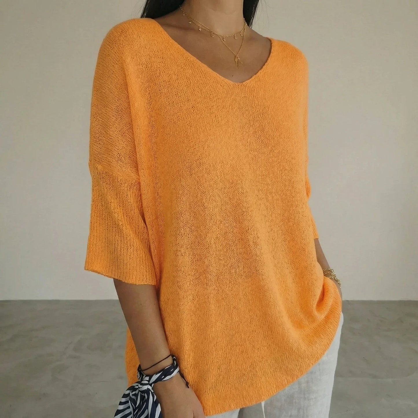 Blusa Carmim™ em Malha de Tricô Texturizada