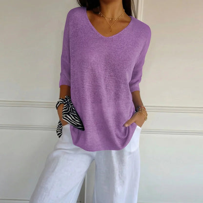 Blusa Carmim™ em Malha de Tricô Texturizada