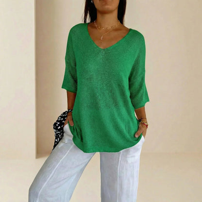 Blusa Carmim™ em Malha de Tricô Texturizada