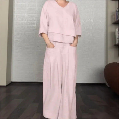 Conjunto Valenne™ em Linho de Algodão com Design Contemporâneo